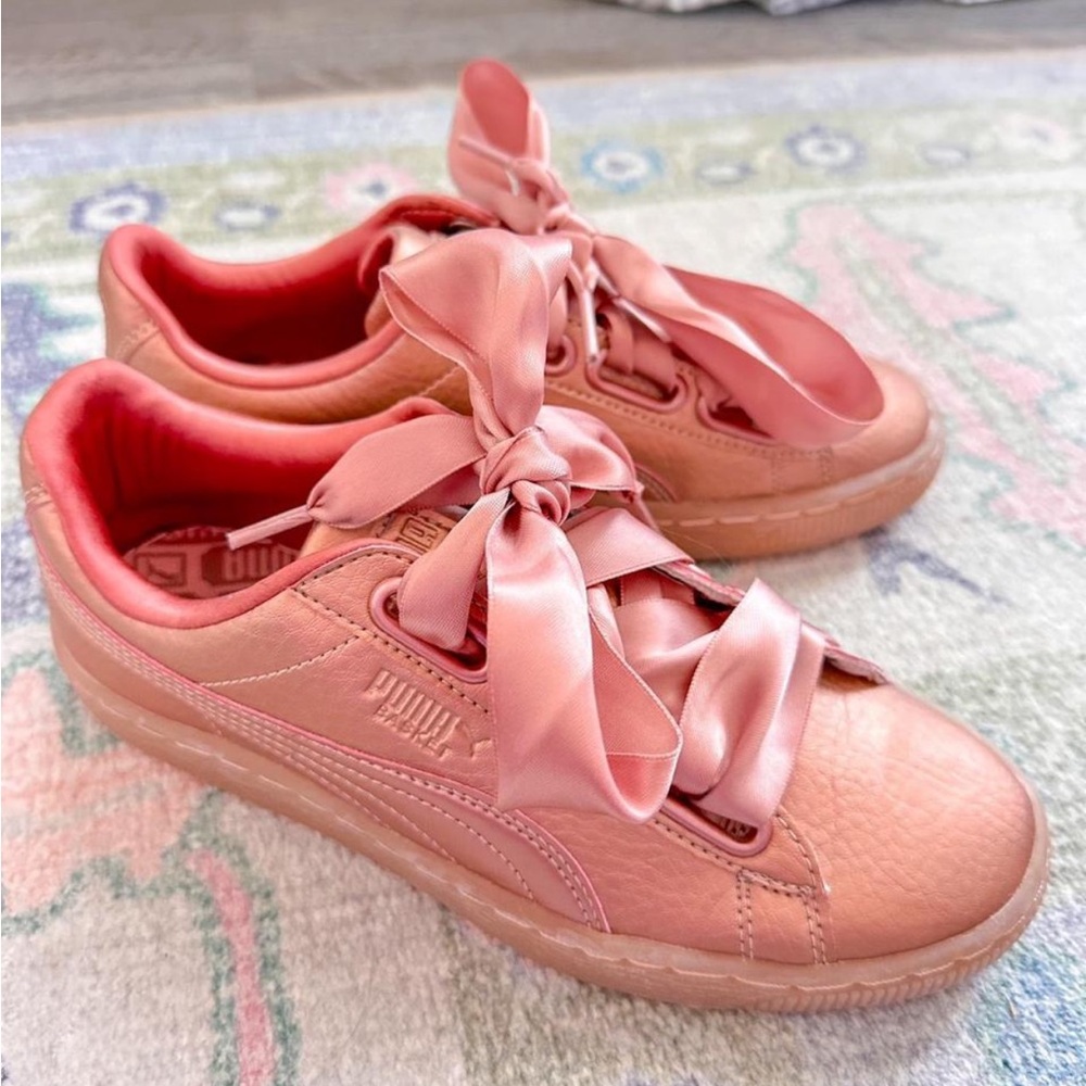 Puma Satin Ribbon Sneakers in Pink